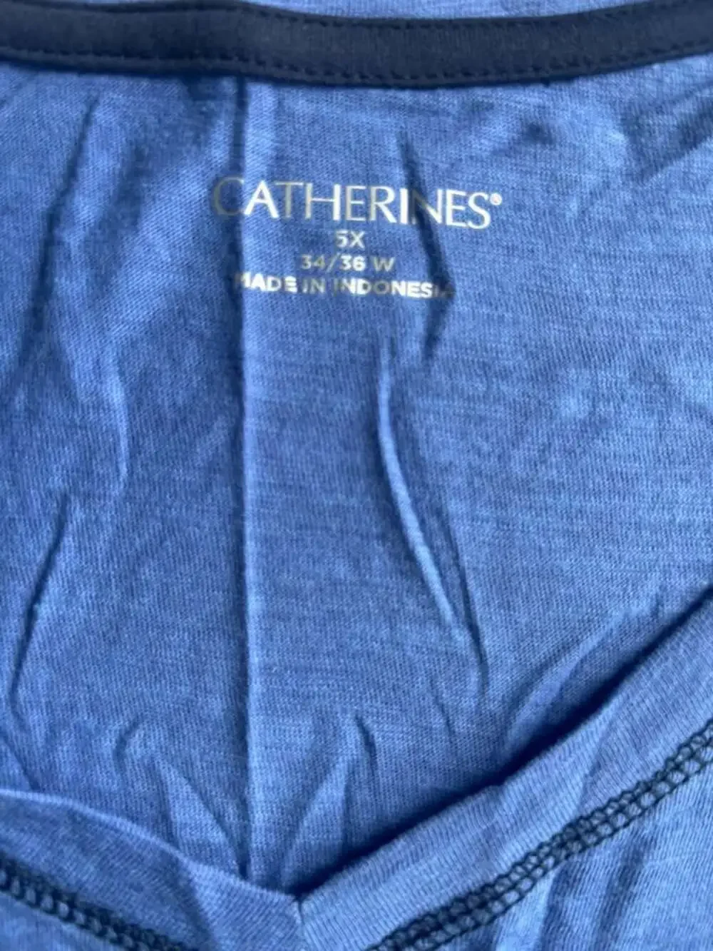 NWT Catherines Blue Sleeveless V-Neck Top Size 5X